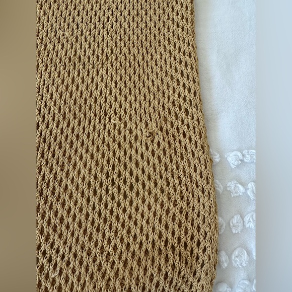 WEWOREWHAT Gold Open Knit Wide Leg Pants M - Picture 10 of 10